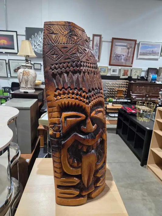 Unique Wooden Handcarved Tiki Statue 26"