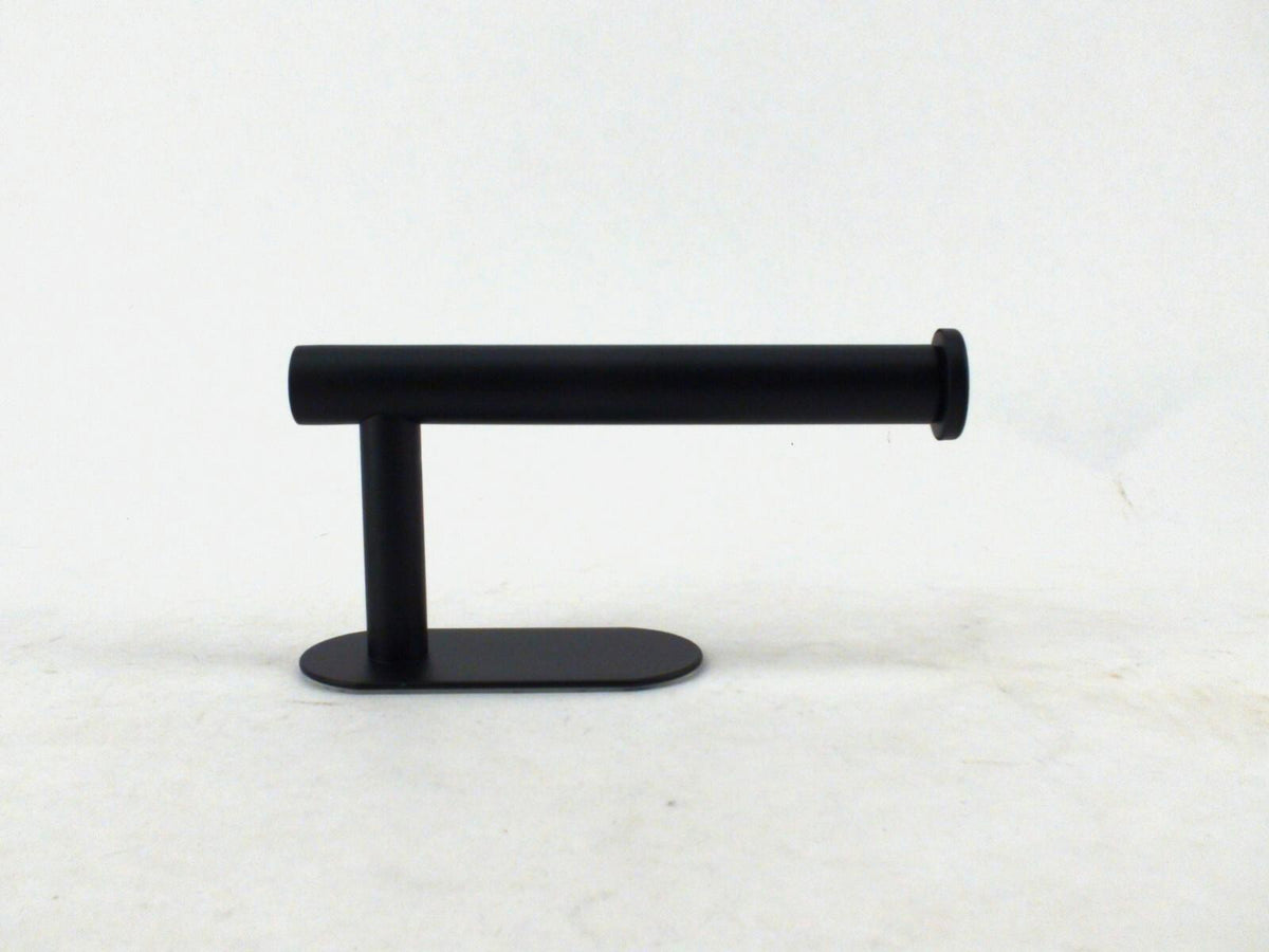 Toilet Paper Holder & 4 Towel Hooks 3M Self Adhesive SUS 304 - Matte Black - New