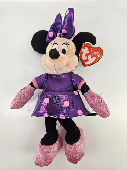 Ty The Beanie Babies Collection Disney Sparkle Minni Mouse Plush Toy