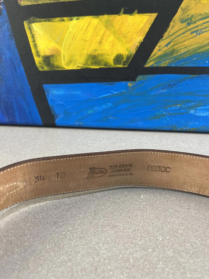 vintage brown leather belt by Justin made in the USA