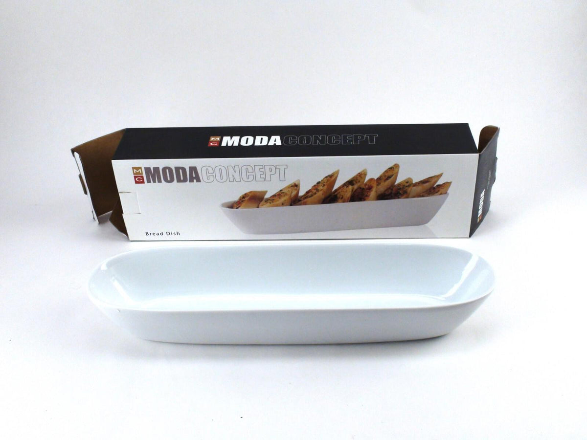 Moda Concept Bread Dish - White Porcelean Bruschetta Baguette Serving Bowl