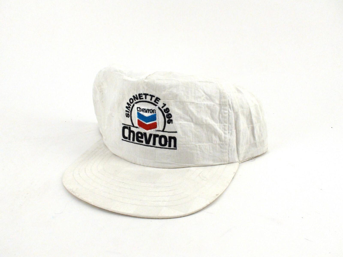 Chevron Simonette 1995 Snapback Hat, Headline - Checkered White, Great Condition