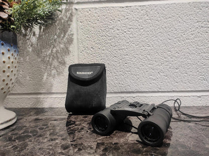 Vintage TASCO # 165RB 8 X 21 Black Binoculars  With Case