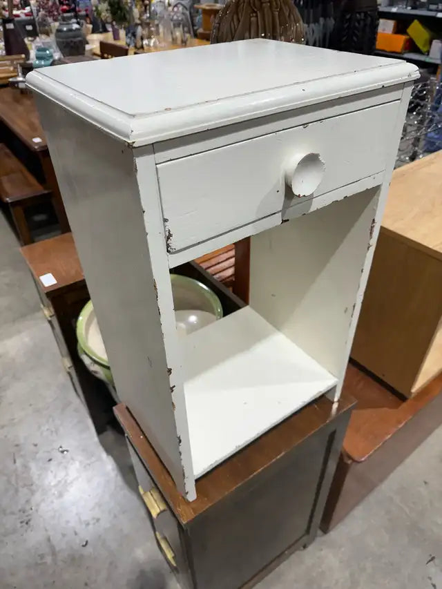 White Wooden Side Table
