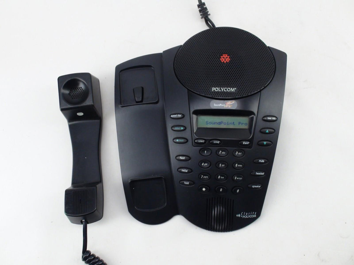 Polycom SoundPoint Pro SE-225 Business Conference Phone With Data & Power Cables
