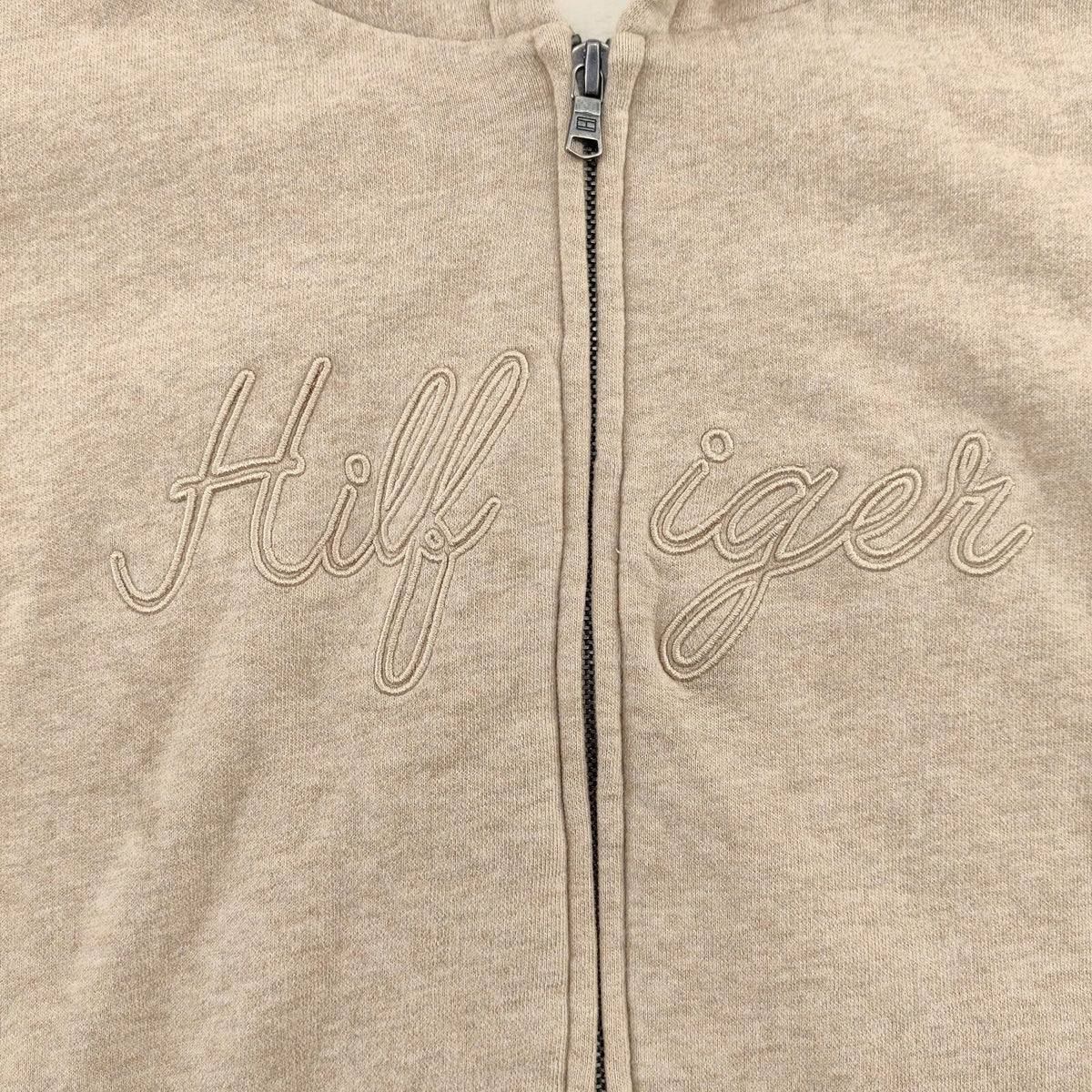 Sweat à capuche beige Tommy Hilfiger doublé en polaire, taille XL pour femme