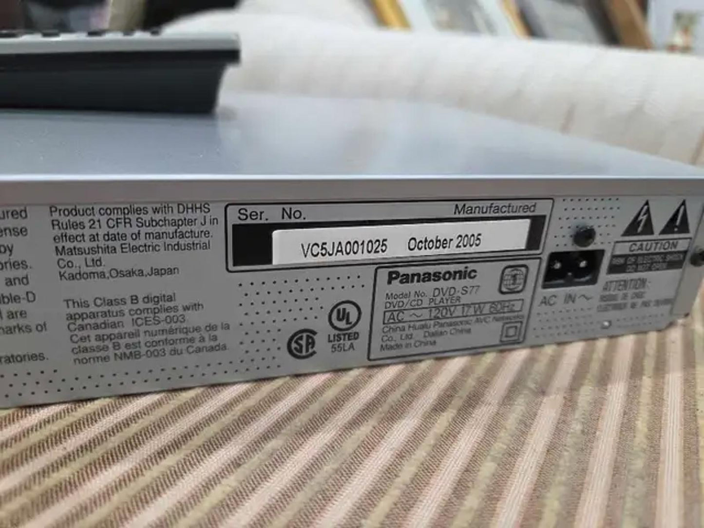Panasonic DVD-S77 HDMI Player