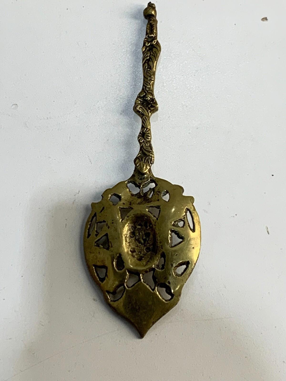 Bordini Italy Serving Spoon Ornate Medieval Knight Crown Lion