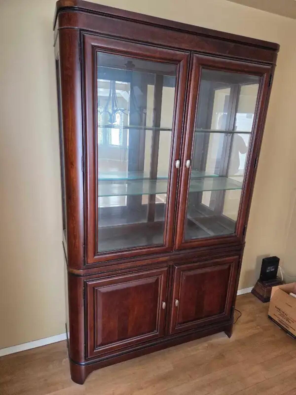 Wood/Glass Curio China Cabinet