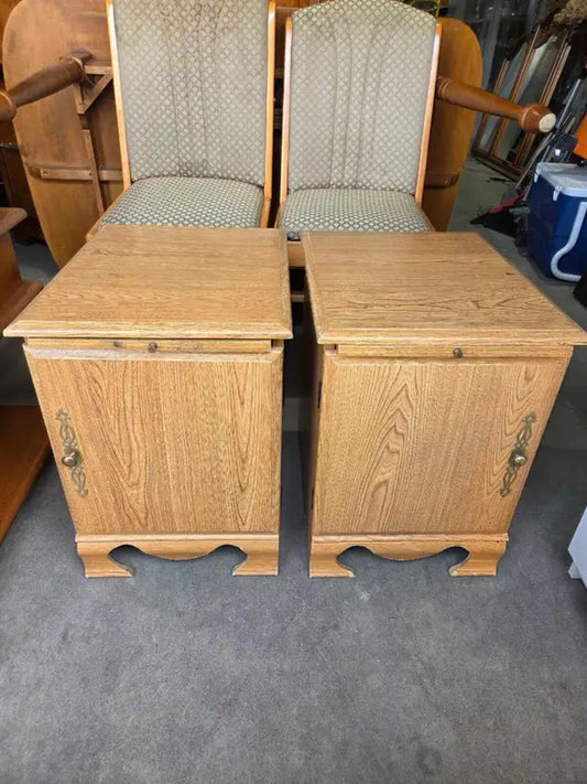 Oak Side Tables Set of 2