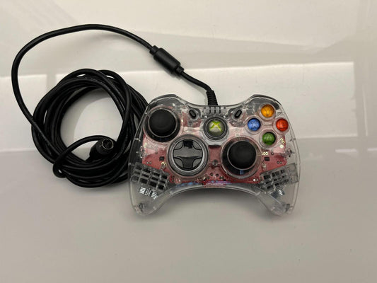 PDP Afterglow Xbox 360 Wired Controller Clear/Red PL-3702