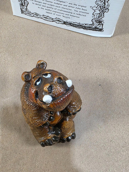 Vintage John Rays Beasties Kingdom Hugo Hippo 1987 Resin Figurine Hippopotamus