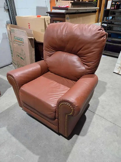 Leather Swivel Rocker Recliner Armchair