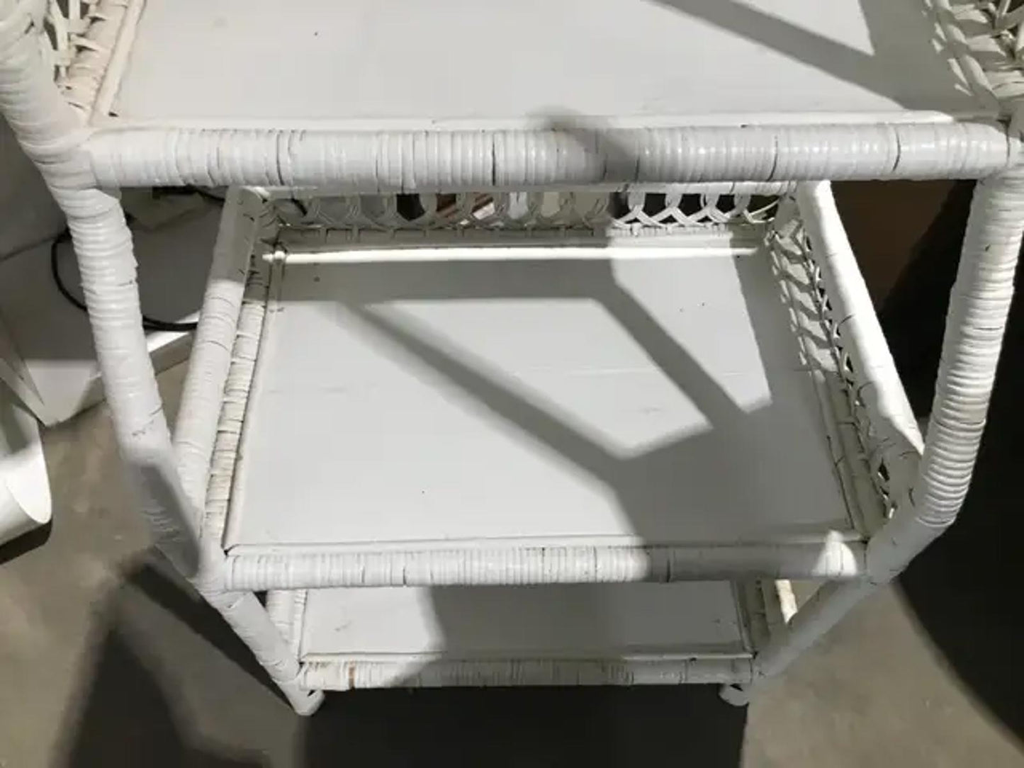 White Wicker Shelf