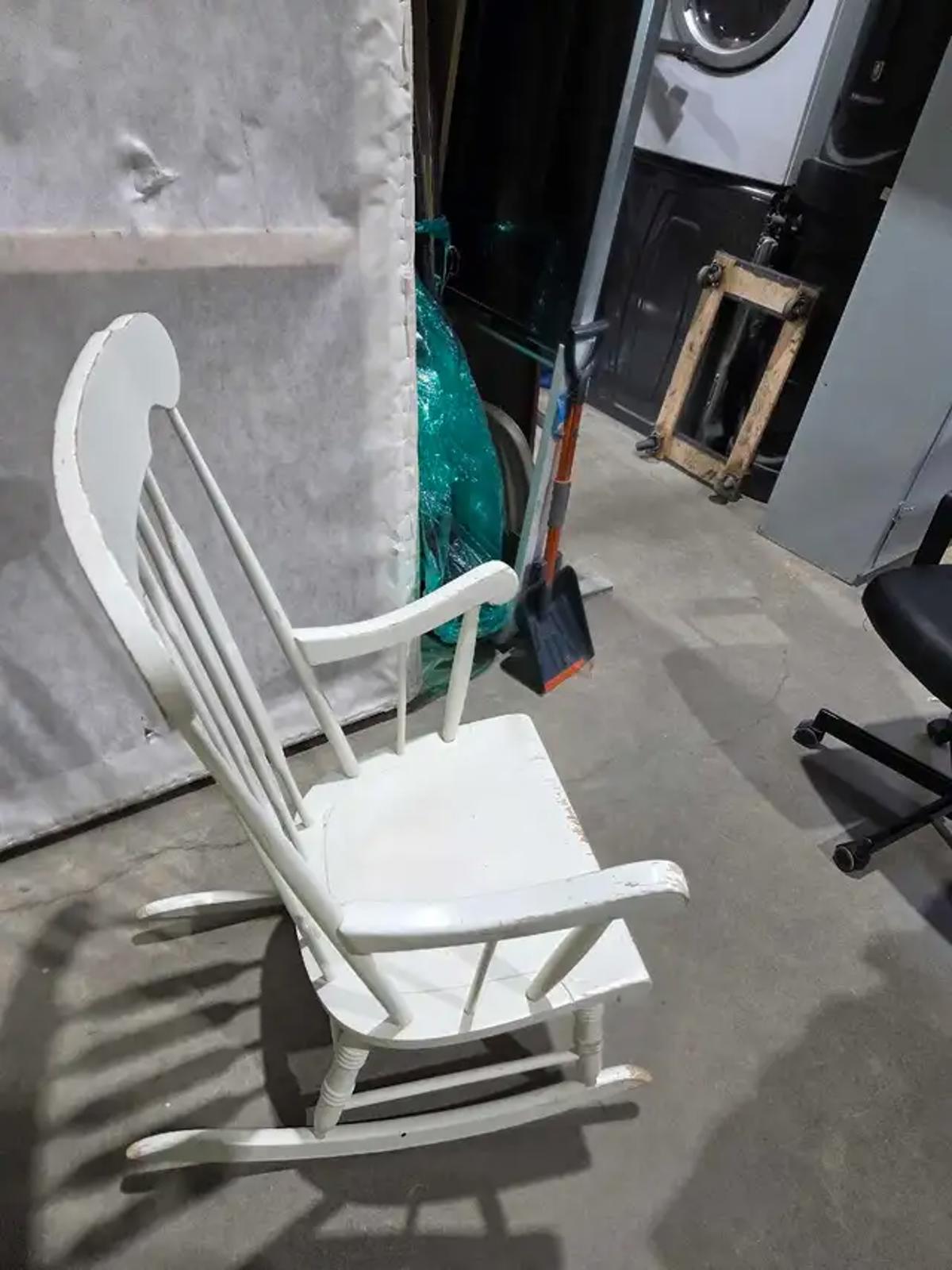 White Wooden Rocking Chair - Fixer Upper