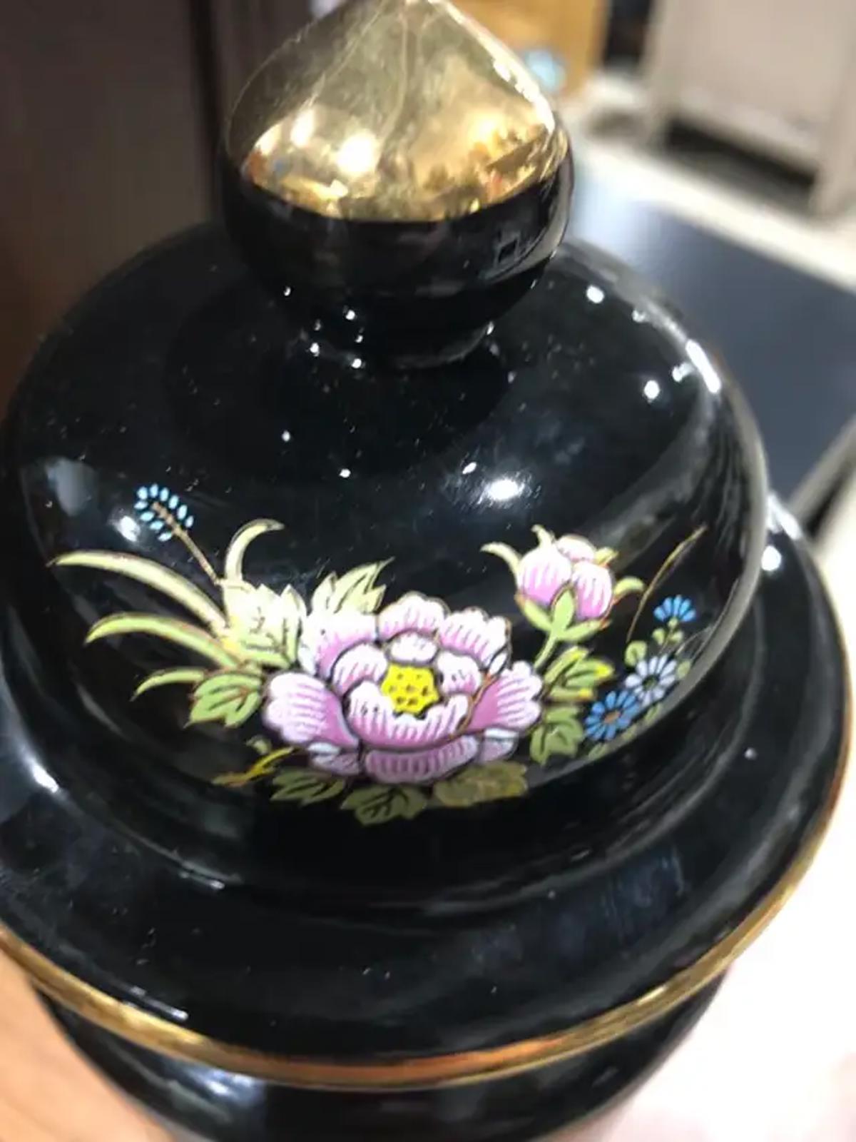 Vintage Black Glazed Vase