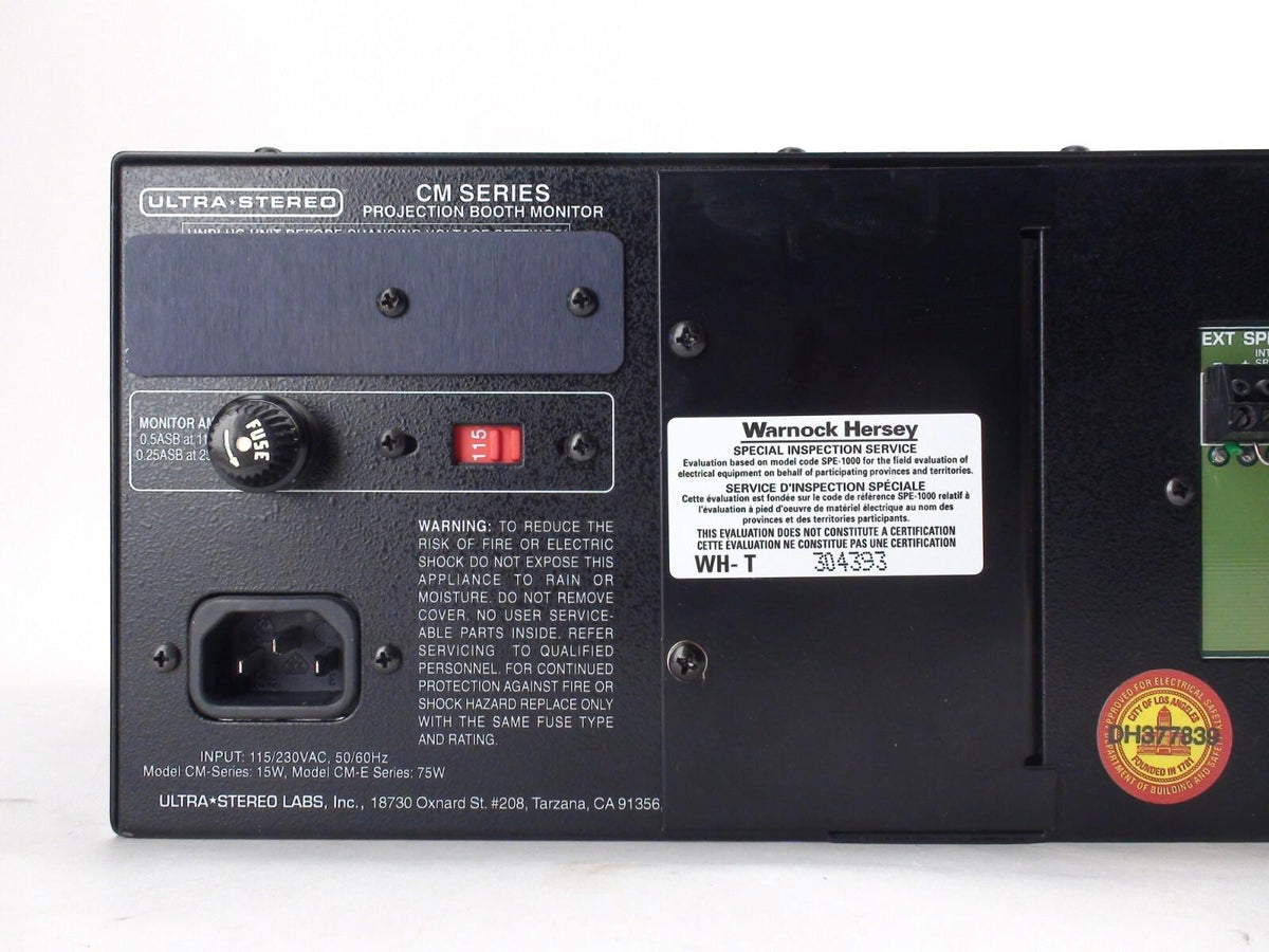 Ultra Stereo CM-35 Six Channel Projection Booth Monitor 15W