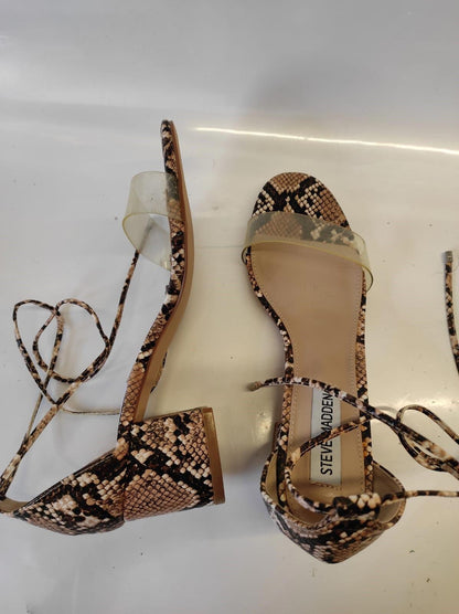 STEVE MADDEN Women's Snake Print Ibbie Sandal  Size US 7.5