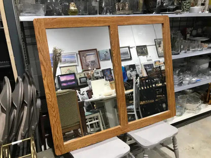 Large Mirror with Wood Frame 47.5 x 39