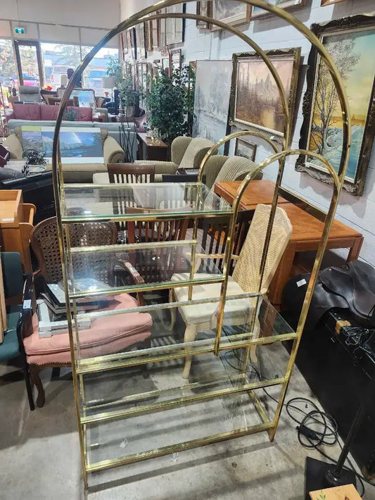 Gold Metal Glass 5-tier Shelf