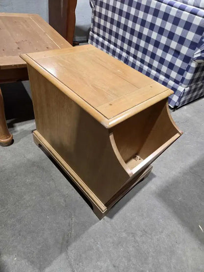 Wood Side Table with Magazine Rack
