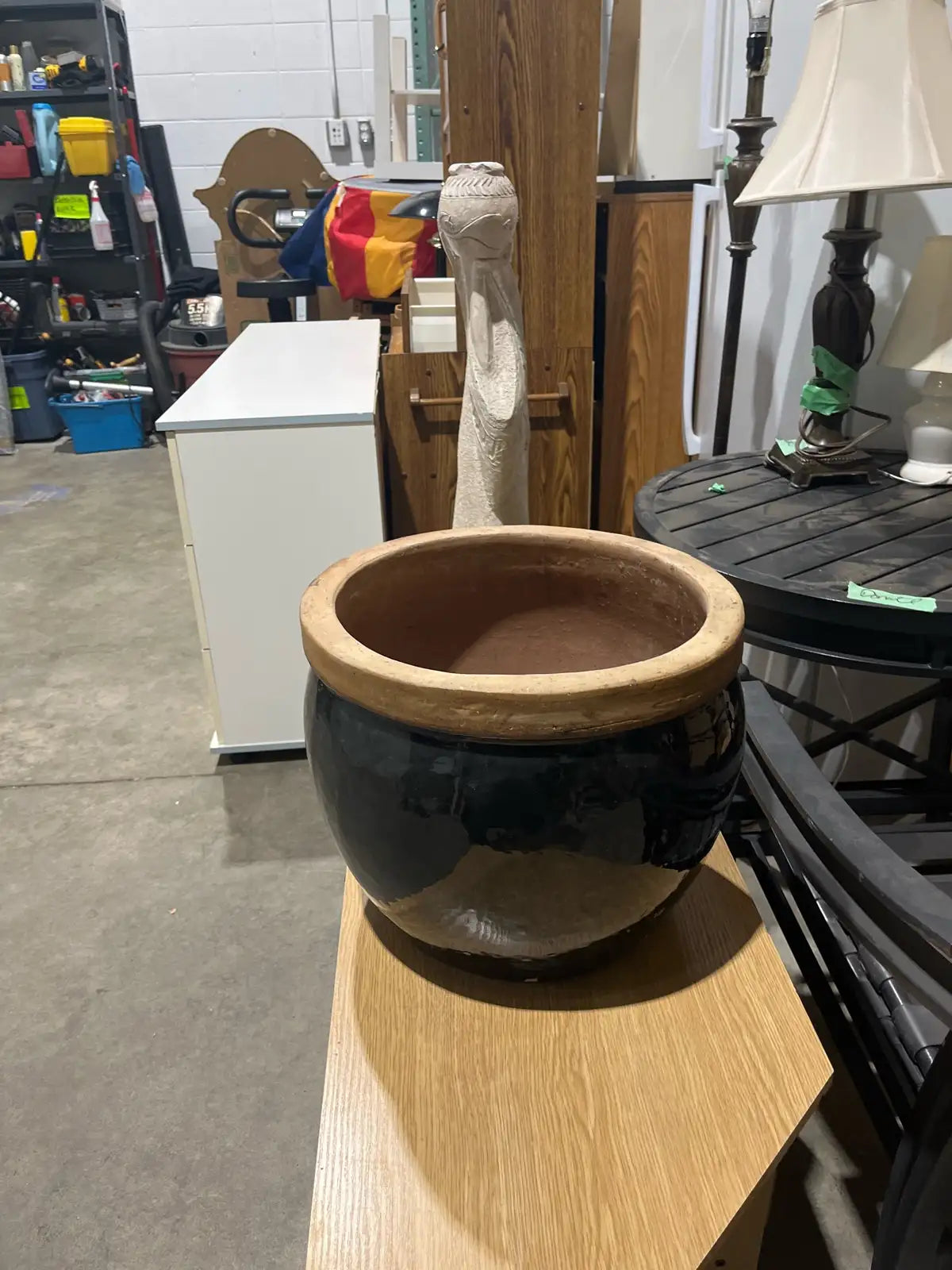 Large Black Garden Pot