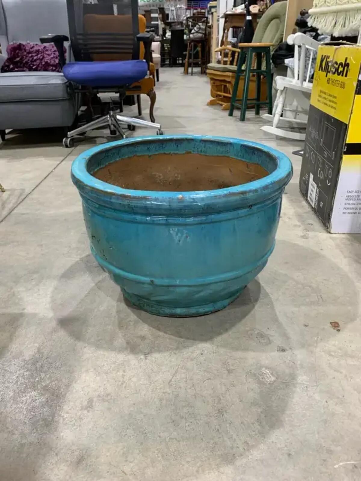 Large Outdoor Turquoise Planter