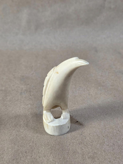 Antique 1800s Scrimshaw Carved teeth  - Penguin Sculpture