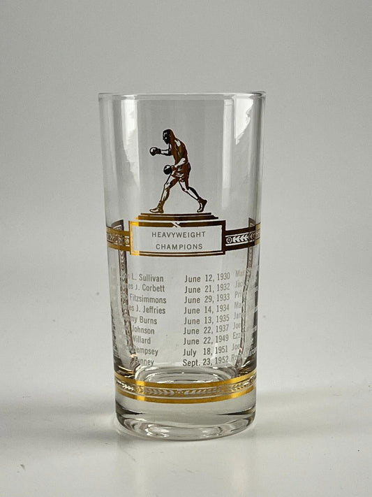 Sports Kings 1954 Highball Drink Glass - Heavy Weight Boxing