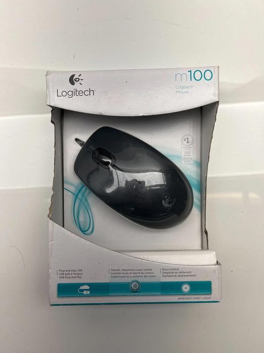 Logitech M100 Wired USB Optical Mouse New In Box