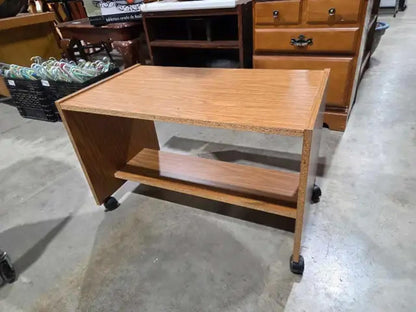 Rolling Table with Shelf