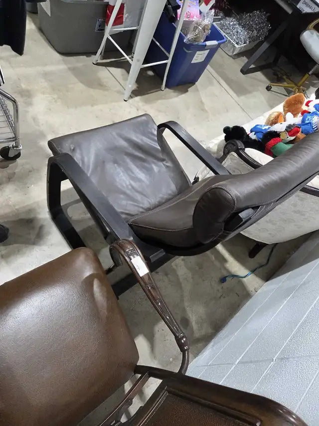 Ikea Poang Leather Lounge Chair
