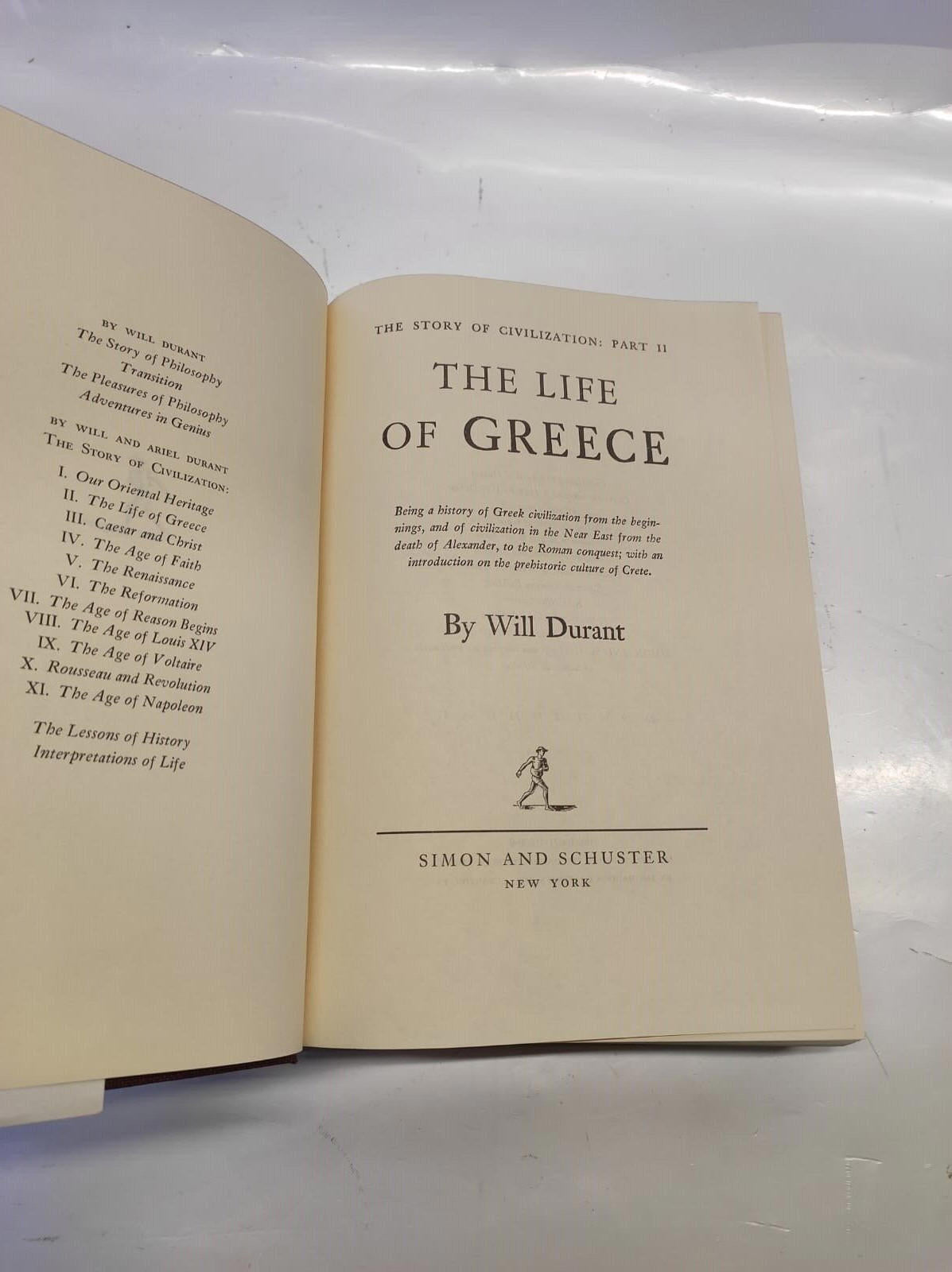 The Story of Civilization II The Life of Greece Will Durant 1966
