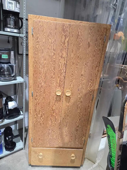 Vintage Wooden Double-Door Wardrobe