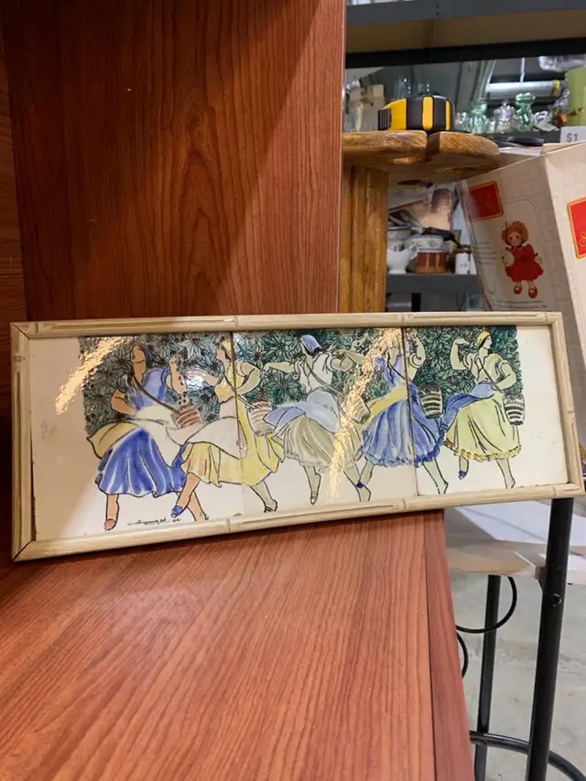 Vintage Dancing Women Tile Art