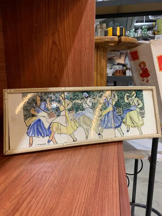 Vintage Dancing Women Tile Art