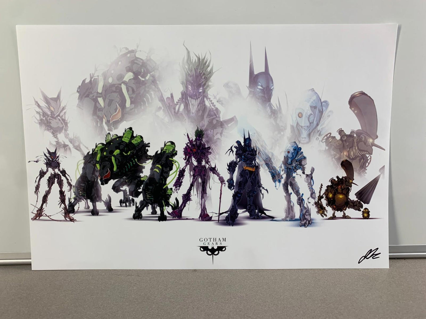 Signed Gotham Gears Print Poster by Chasing Artworks Batman Joker Bane - J3