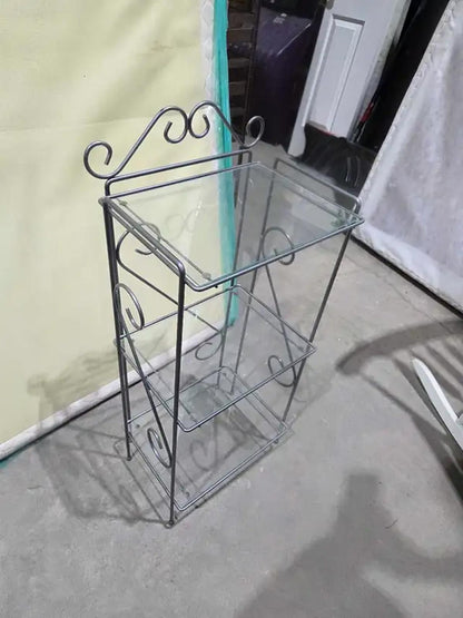 Small Metal/Glass Plant Stand