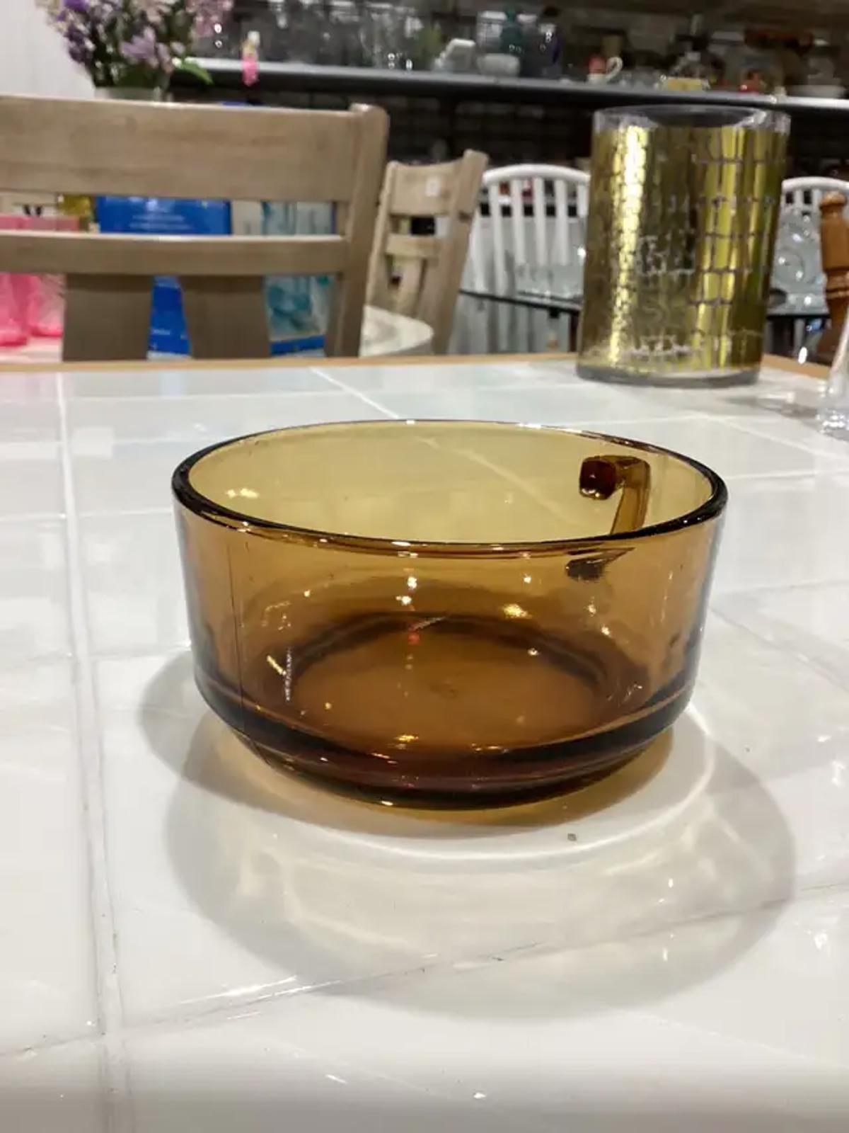 Amber Glass Soup Bowls -Set of 2