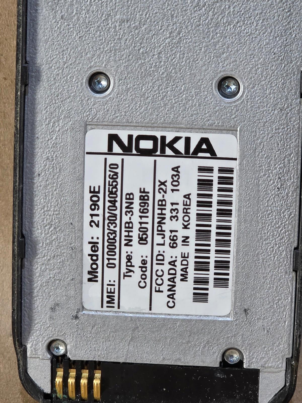 Genuine Vintage Nokia (2190E) Bar Style Cell Phone - RARE