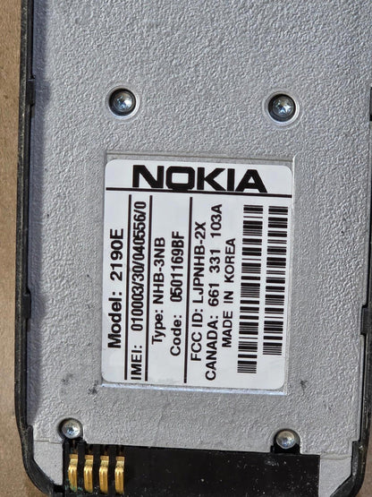 Genuine Vintage Nokia (2190E) Bar Style Cell Phone - RARE