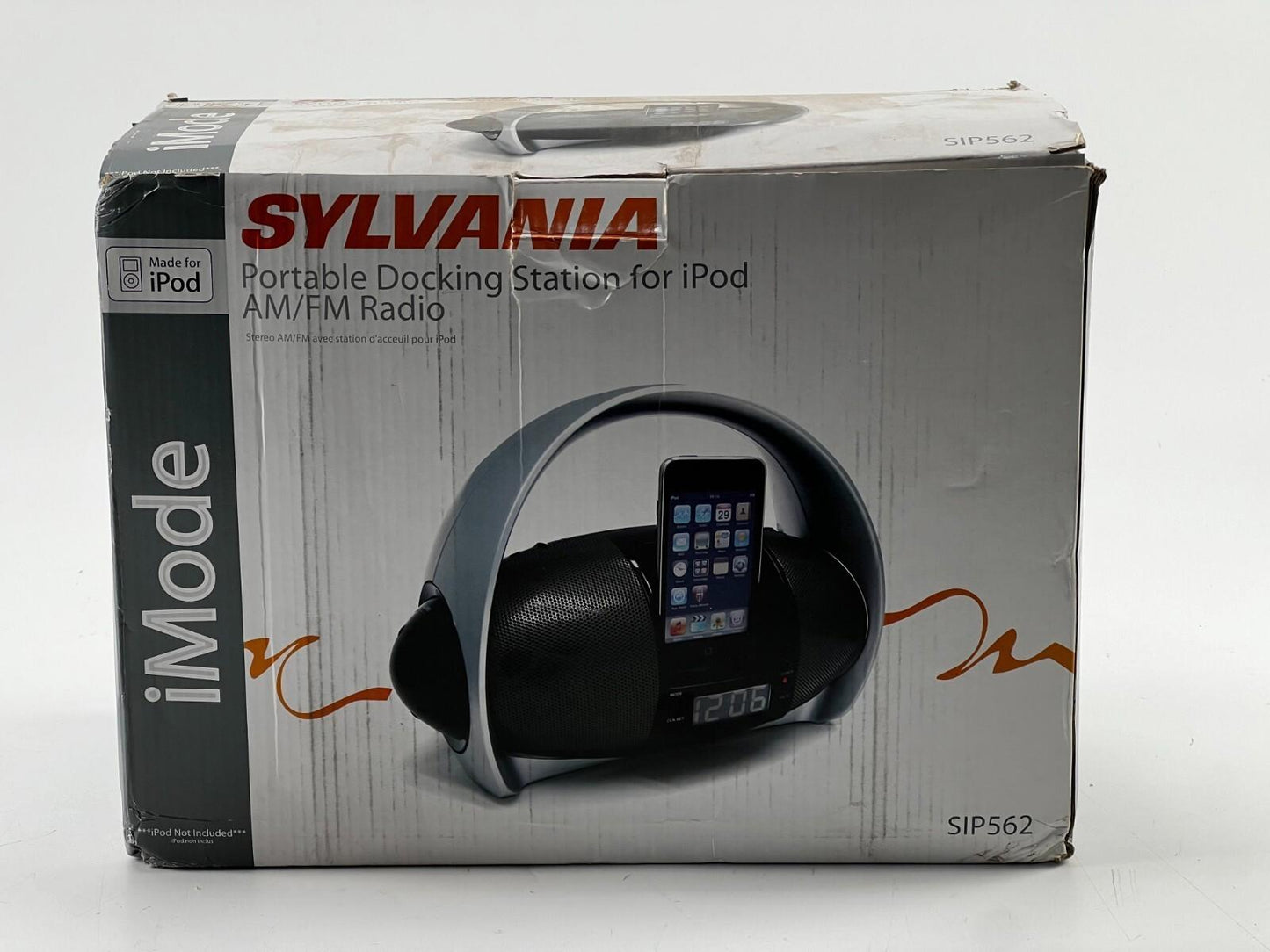 Sylvania iPod Clock Radio Alarm Black SIP220 Docking Station IMODE
