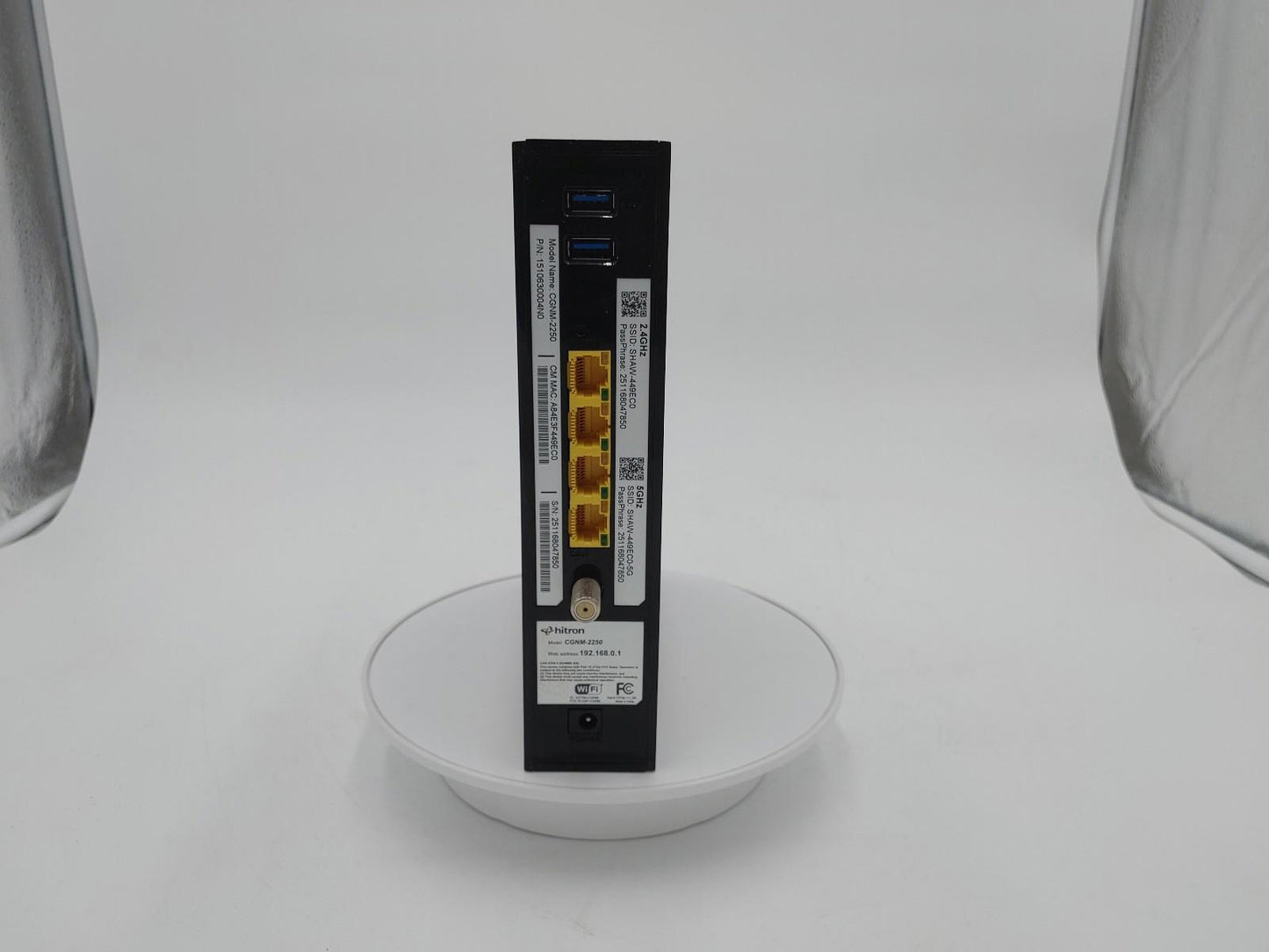Good Condition Hitron CGNM-2250 WLAN WiFi Router Black Untested