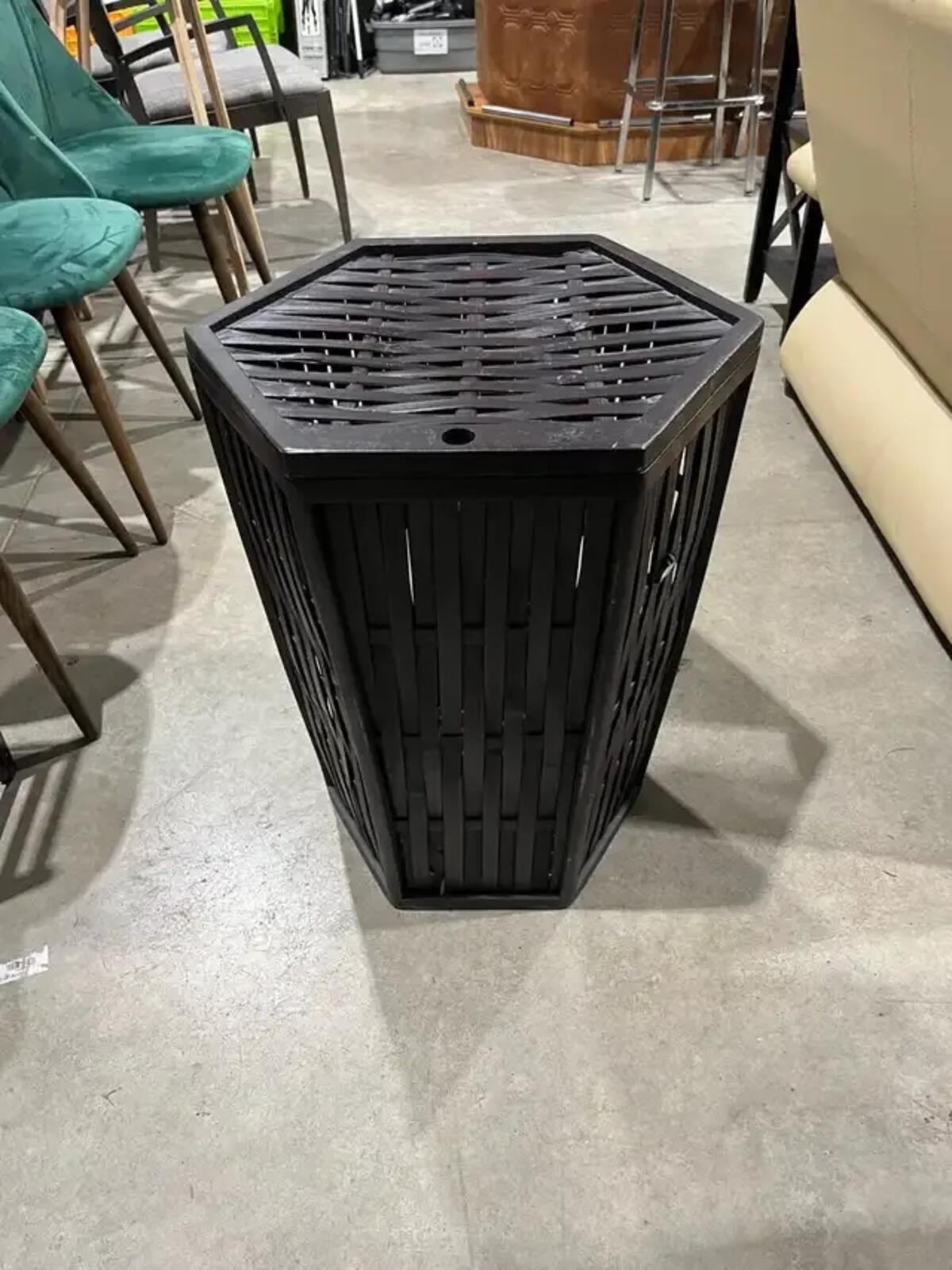 Dark Rattan Basket with Lid