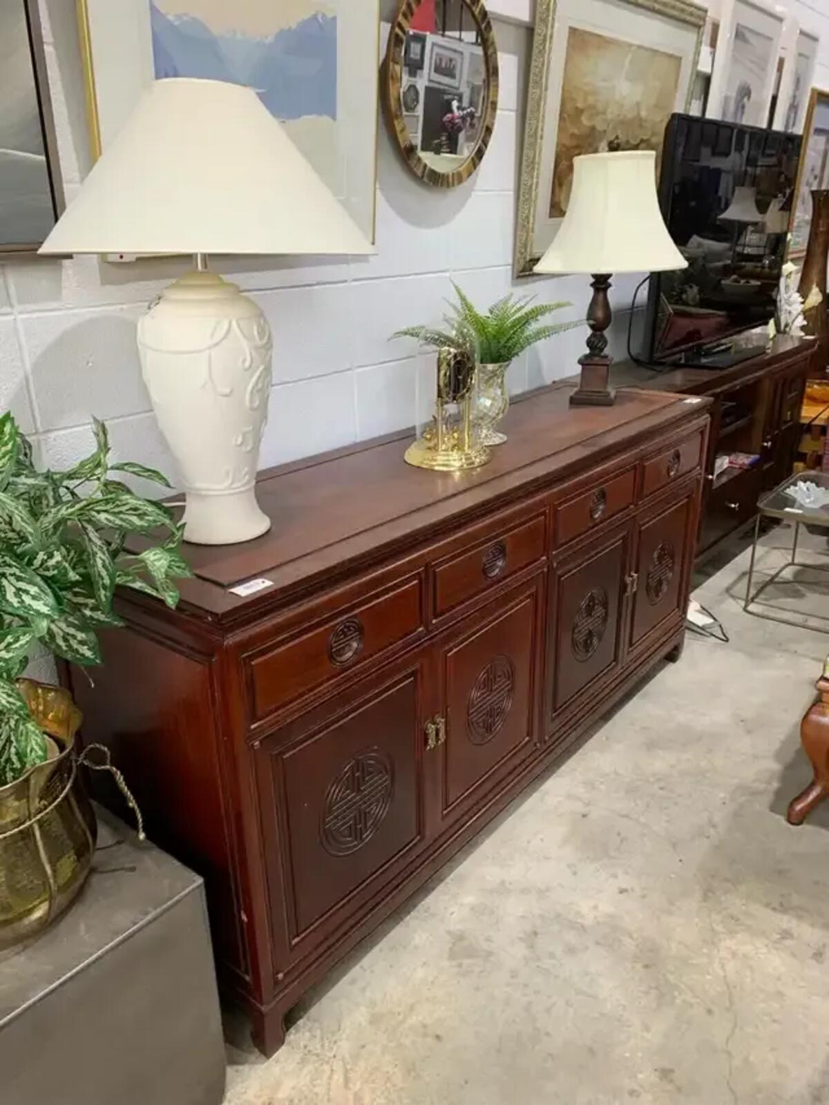 Asian Style Credenza with Longevity symbol