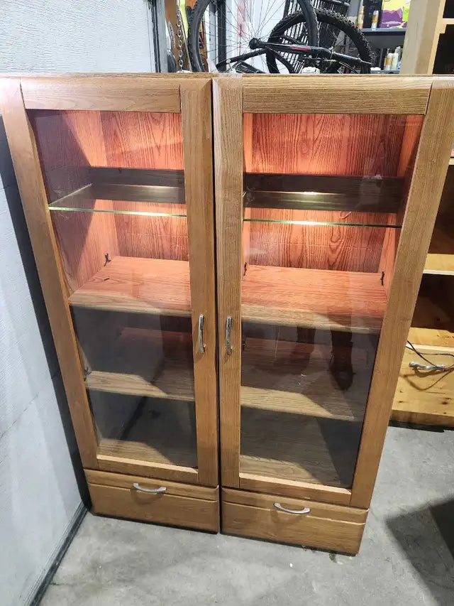 DeFehr Tower lighted Media Cabinet