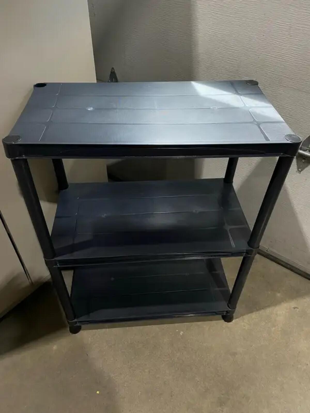 3 Tier Black Storage Shelf