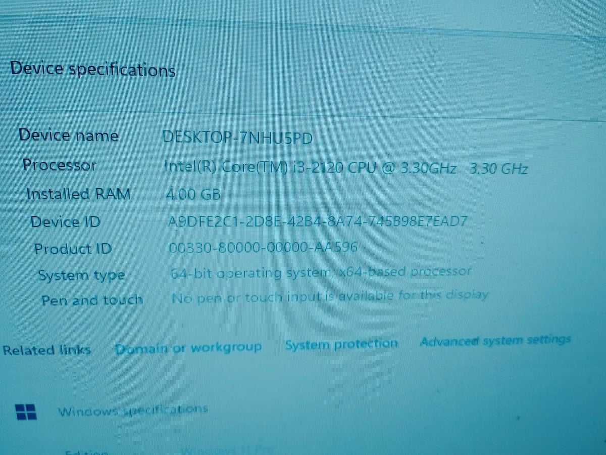 Bon état HP Pavilion p6-2142 i3 3,3 GHz 4 Go de RAM 500 Go de disque dur Windows 11 Pro Noir