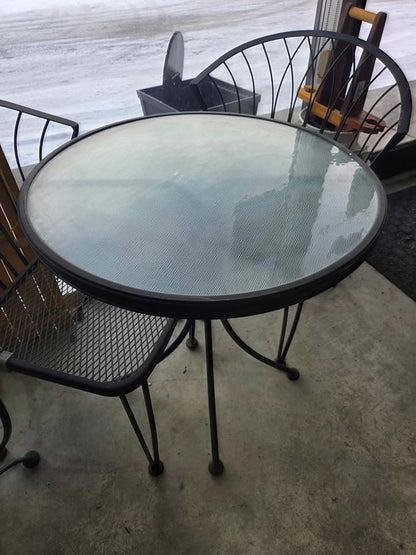 3 Piece Outdoor Patio Set - Metal Table & Chairs
