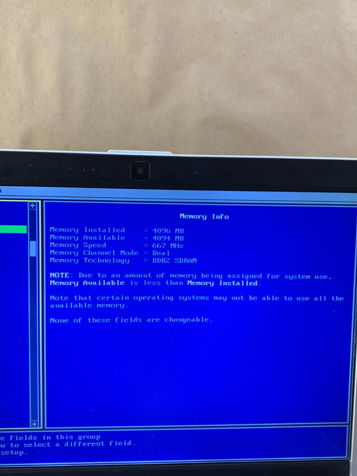 Dell XPS M1330 Core 2 Duo 2GHz, 4GB RAM Boots To BIOS Good Screen